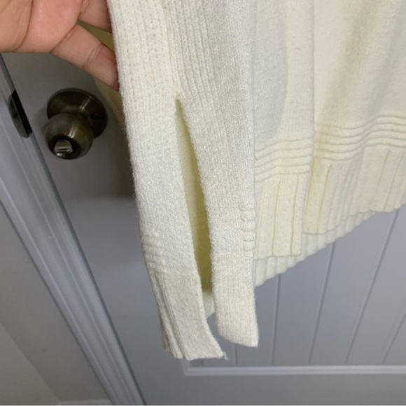 Anthropologie cream button high neck sweater size XS minimalist preppy - Picture 2 of 7